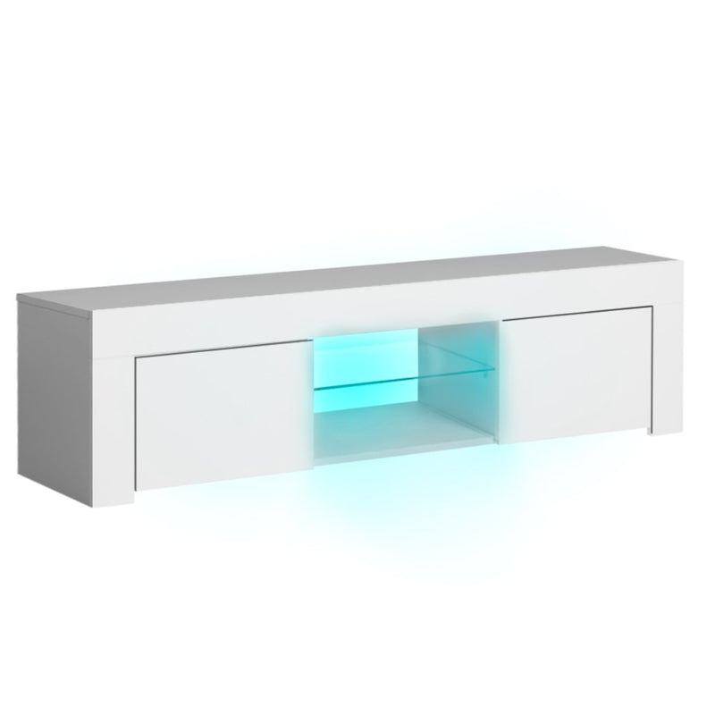 Levede TV Cabinet Entertainment Unit Stand RGB LED Furniture Wooden Shelf 130cm Payday Deals