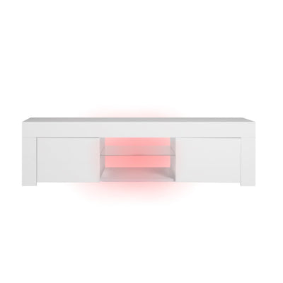 Levede TV Cabinet Entertainment Unit Stand RGB LED Furniture Wooden Shelf 130cm Payday Deals