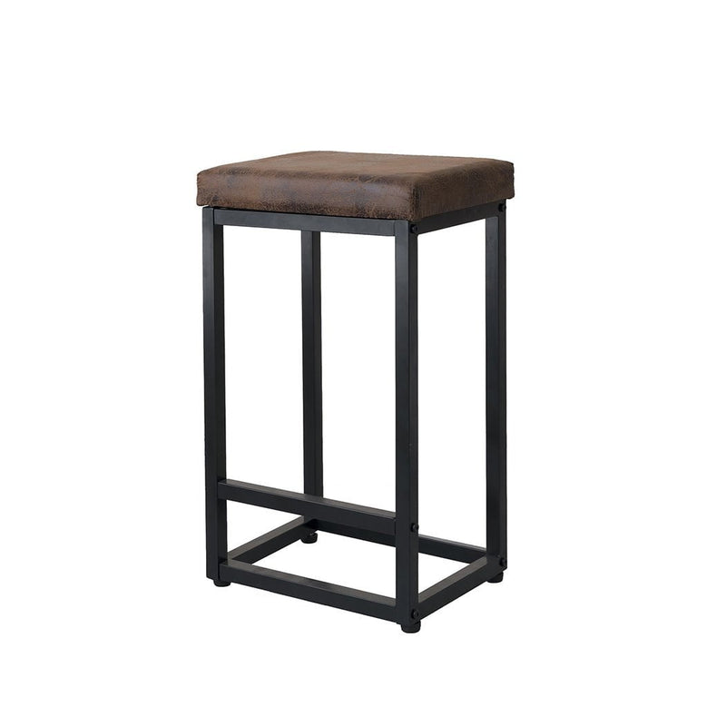 Levede Upholstered Bar Stools Backless Leather Metal Kitchen Counter Chairs x2 Payday Deals