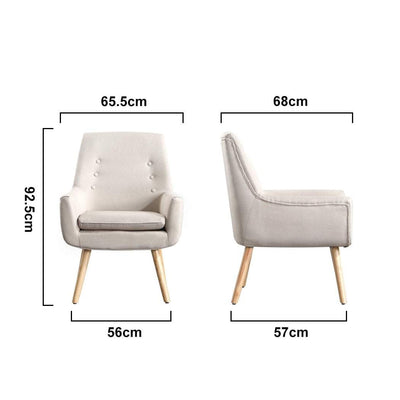 Levede Upholstered Fabric Dining Chair Kitchen Wooden Modern Cafe Chairs Payday Deals