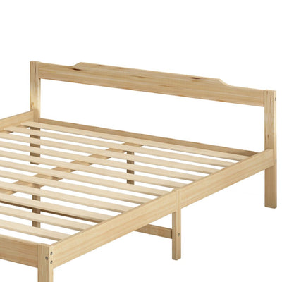 Levede Wooden Bed Frame Double Size Mattress Base Solid Timber Pine Wood Natural Payday Deals