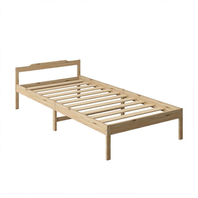 Levede Wooden Bed Frame King Single Mattress Base Solid Timber Pine Wood Natural Payday Deals