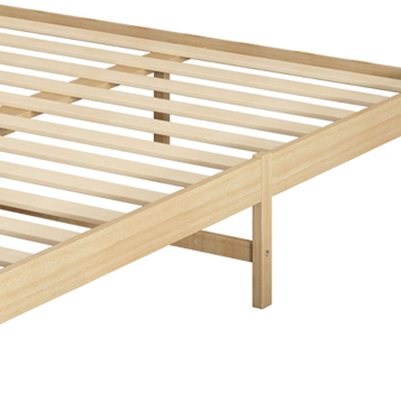 Levede Wooden Bed Frame Queen Size Mattress Base Solid Timber Pine Wood Natural Payday Deals