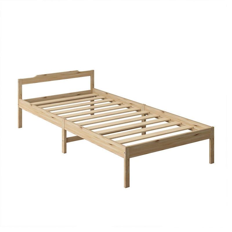 Levede Wooden Bed Frame Single Size Mattress Base Solid Timber Pine Wood Natural Payday Deals