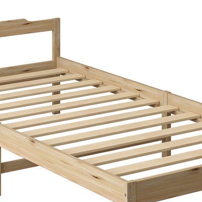 Levede Wooden Bed Frame Single Size Mattress Base Solid Timber Pine Wood Natural Payday Deals