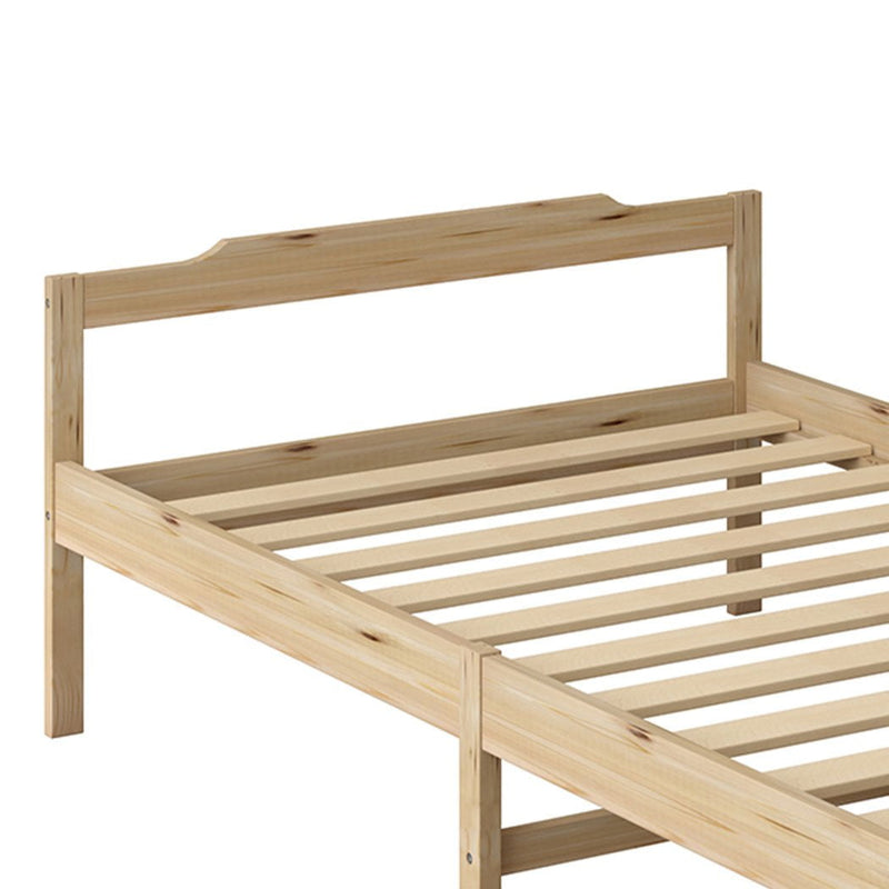 Levede Wooden Bed Frame Single Size Mattress Base Solid Timber Pine Wood Natural Payday Deals