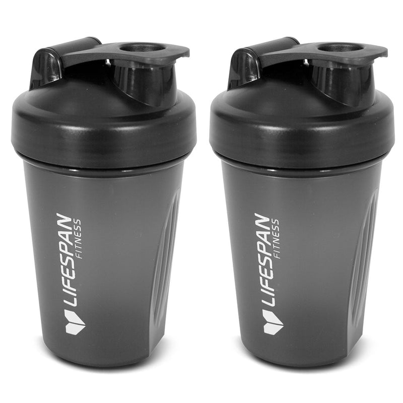 Lifespan Fitness Shaker Bottle (500ml, Black) Pack of 2 Payday Deals