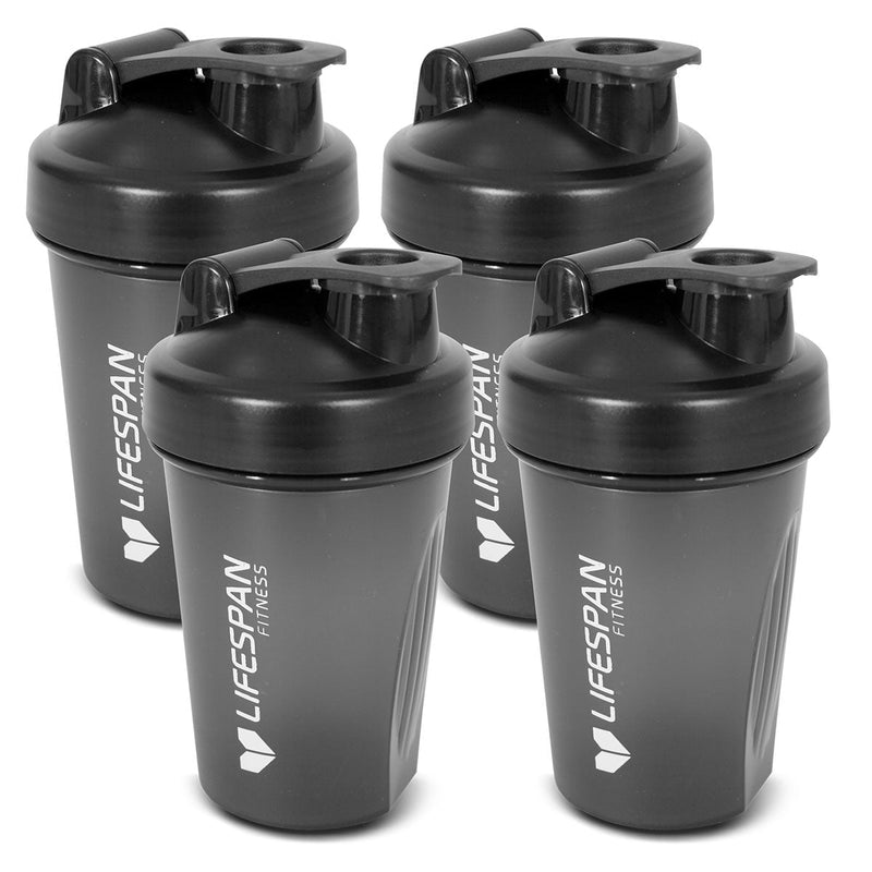 Lifespan Fitness Shaker Bottle (500ml, Black) Pack of 4 Payday Deals