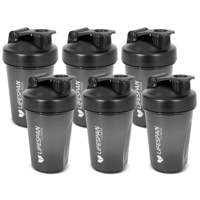 Lifespan Fitness Shaker Bottle (500ml, Black) Pack of 6