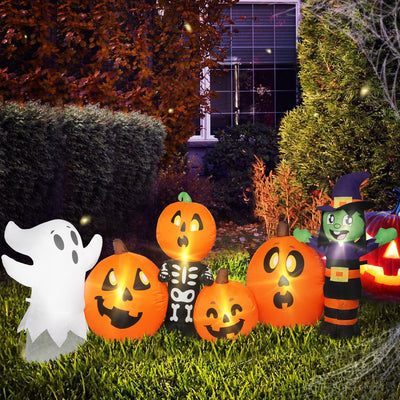 Emitto Halloween Inflatables LED Lights Blow Up Scary Pumpkin Outdoor Yard Decor