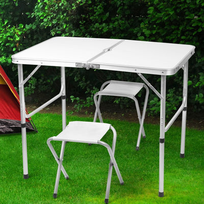 Levede Camping Table Chair Set Folding Portable Outdoor Foldable Picnic BBQ Desk - Payday Deals