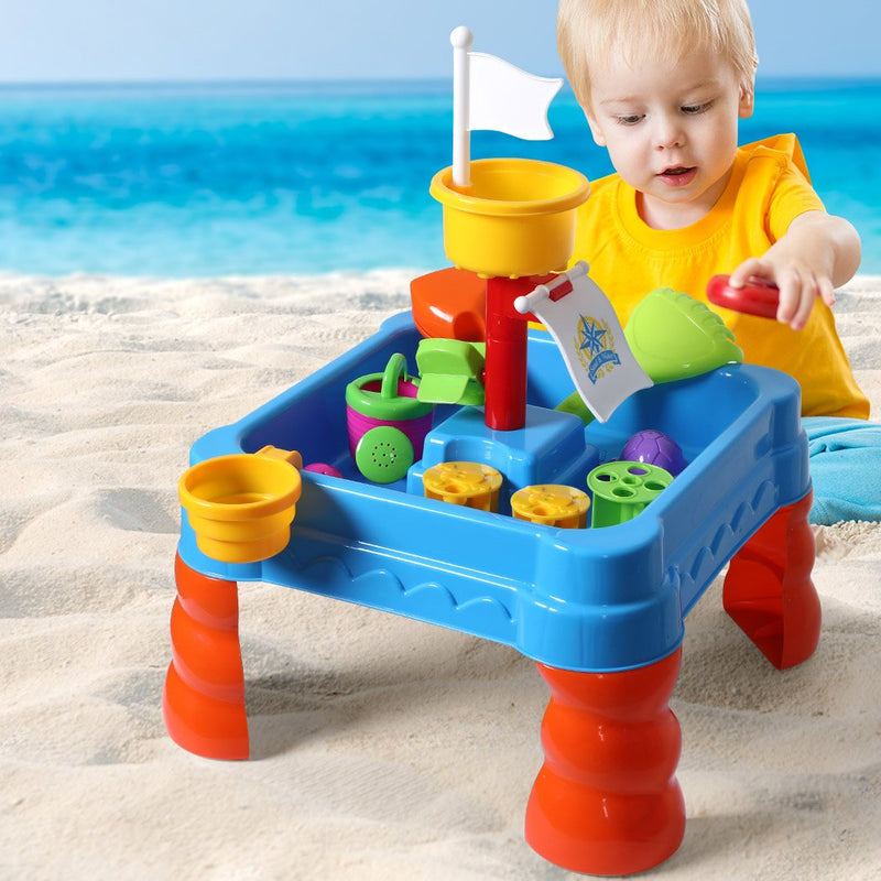 21pc Kids Sand Water Activity Play Table Child Fun Outdoor Sandpit Toys Set - Payday Deals