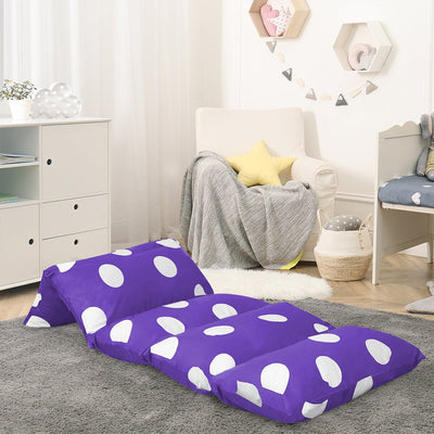 Dreamz Foldable Mattress Kids Pillow Bed Cushion Sofa Chair Lazy Couch Purple M