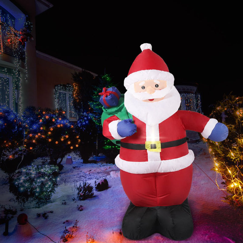 Santaco Inflatable Christmas Decor Sack Santa 1.2M LED Lights Xmas Party
