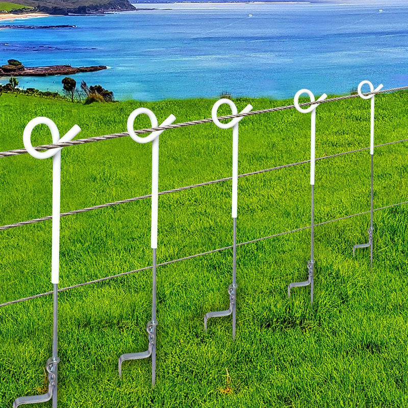 20x Fence Pigtail Posts Steel Electric Graze Farming Post Tape Fencing Anti-rust - Payday Deals