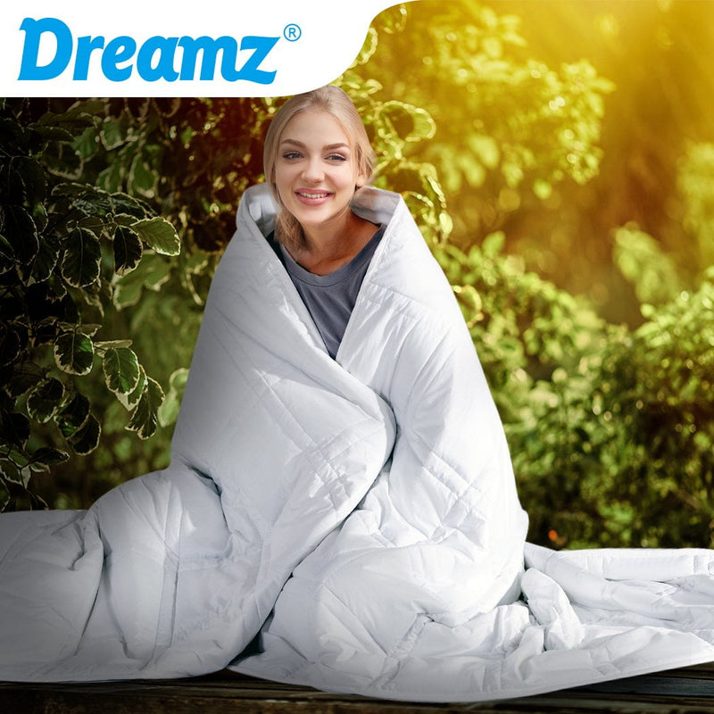 DreamZ Weighted Blanket Summer Cotton Heavy Gravity Adults Deep Relax Relief 5KG - Payday Deals