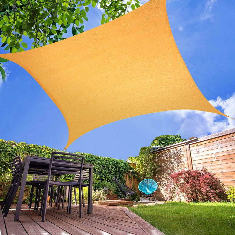Sun Shade Sail Cloth Canopy ShadeCloth Outdoor Awning Cover Square Beige 5Mx5M - Payday Deals