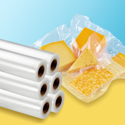TOQUE Vacuum Food Sealer Storage Bags Seal Saver Heat Commercial 6 Rolls 28cm - Payday Deals