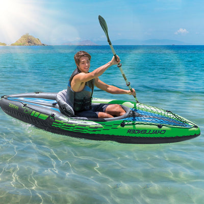 Intex Kayak Boat Inflatable K1 Sports Challenger 1 Seat Floating Oars River Lake - Payday Deals