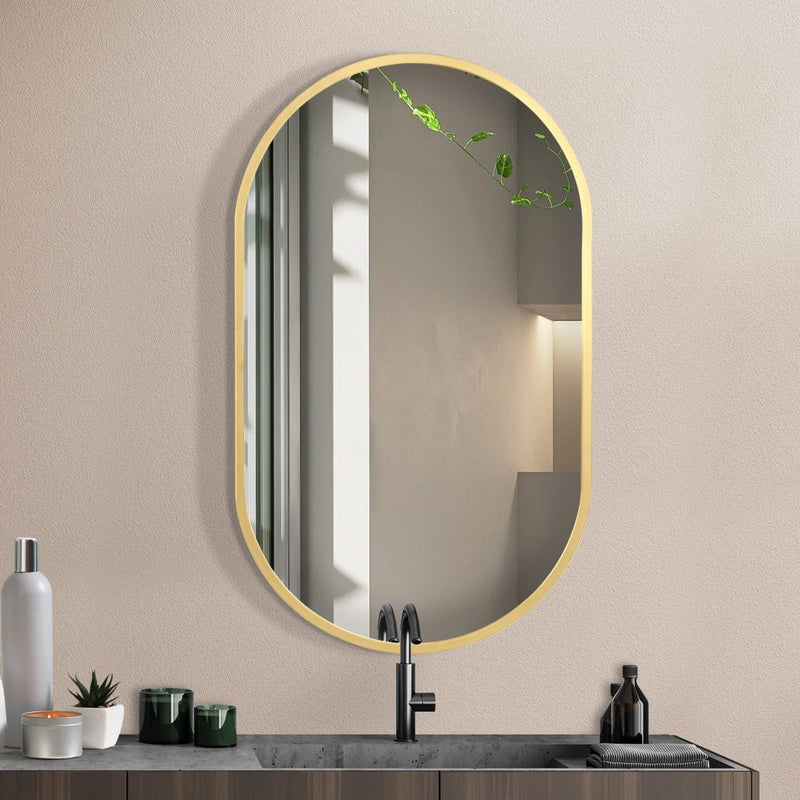 Yezi Wall Mirror Bathroom Decor Vanity Haning Makeup Mirrors Frame Gold Oval
