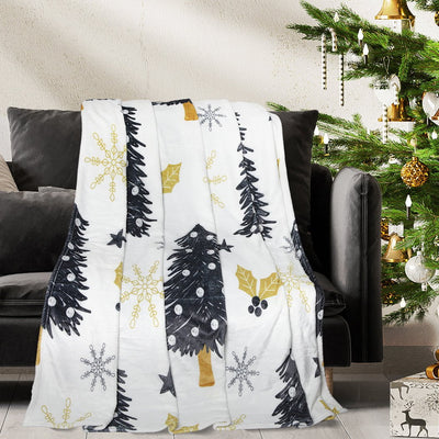 Santaco Throw Blanket Xmas Flannel Double Sided Warm Fleece Decor Christmas S