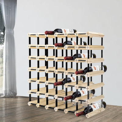 Levede Timber Wine Storage Rack  Wooden Cellar Organiser 42 Bottle Display Stand - Payday Deals
