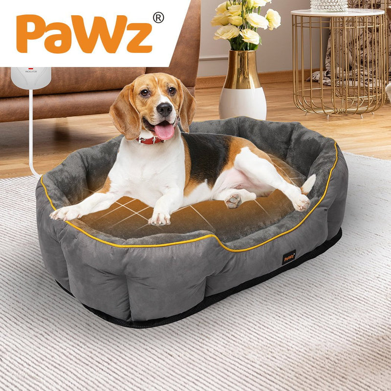 PaWz Electric Pet Heater Bed Heated Mat Cat Dog Heat Blanket Removable Cover L