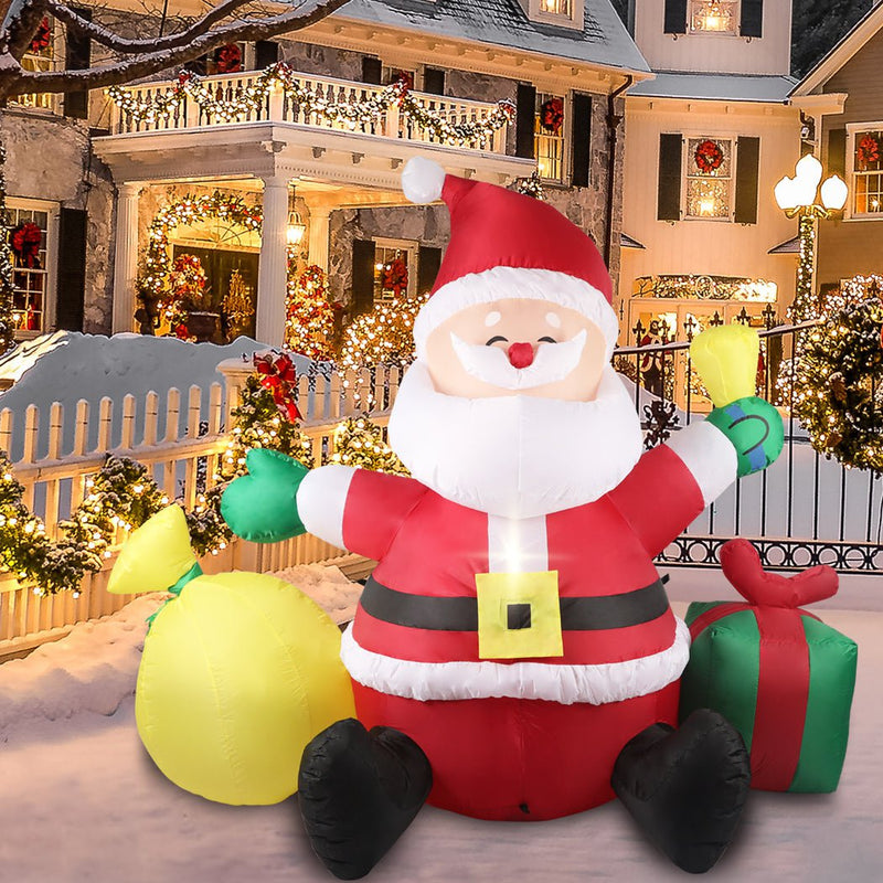 Santaco Inflatable Christmas Outdoor Decorations Santa LED Lights Xmas Party