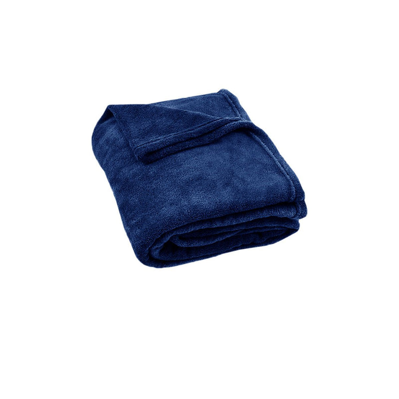 Light Weight Coral Fleece Throw Rug 150x200 cm Navy Payday Deals