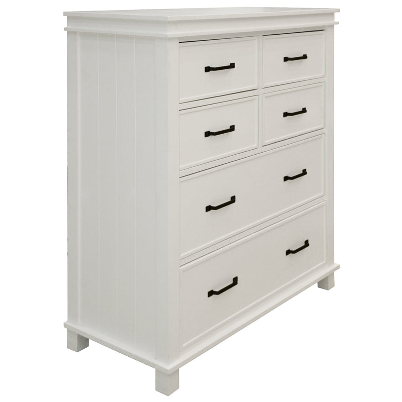 Lily 4pc Queen Bed Suite Bedside Tallboy Bedroom Furniture Package - White Payday Deals