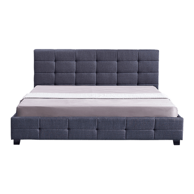 Linen Fabric King Deluxe Bed Frame Grey