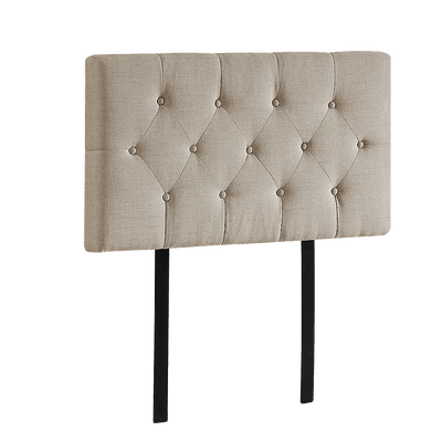 Linen Fabric Single Bed Deluxe Headboard Bedhead - Beige