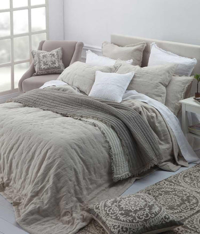 Laundered Linen Natural Queen Bedspread Set by MM Linen