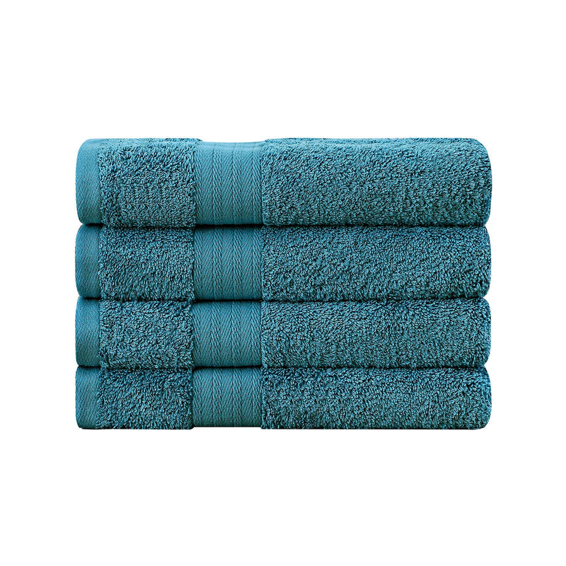 Linenland Bath Towel 4 Piece Cotton Hand Towels Set - Blue Payday Deals