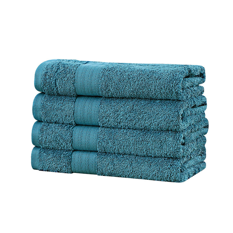 Linenland Bath Towel 4 Piece Cotton Hand Towels Set - Blue Payday Deals