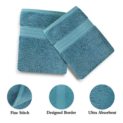 Linenland Bath Towel 4 Piece Cotton Hand Towels Set - Blue Payday Deals