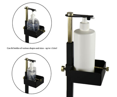 Lirash Touch Free Hand Sanitiser Dispenser Station Floor Stand Foot Operated - Gold Black Payday Deals