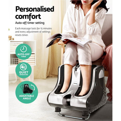 Livemor Foot Massager Ankle Calf Leg Massagers Shiatsu Kneading Rolling Silver Payday Deals