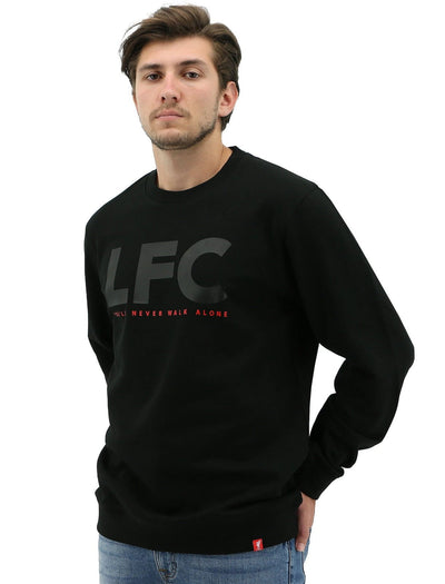 Liverpool FC Men's Crew Jumper Sweatshirt Winter Warm Soccer Football LFC - Black Payday Deals