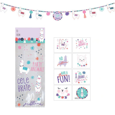 Llama Cello Loot Bag Party Pack for 16 Guests & Birthday Banner