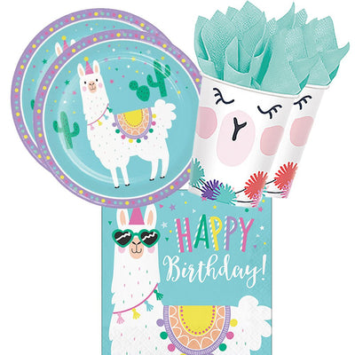 Llama Happy Birthday 16 Guest Tableware Party Pack Payday Deals