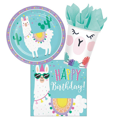 Llama Happy Birthday 8 Guest Tableware Party Pack