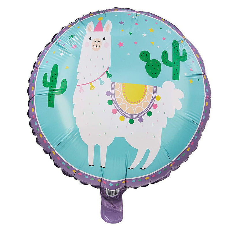 Llama Party Round Foil Balloon Payday Deals