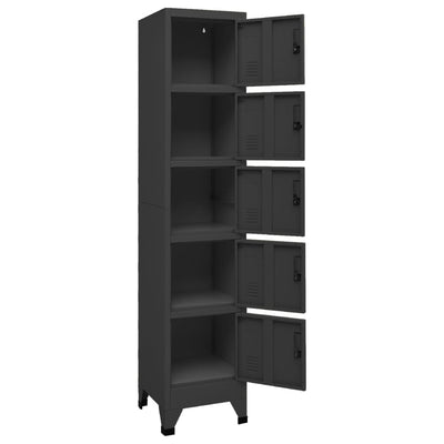 Locker Cabinet Anthracite 38x40x180 cm Steel Payday Deals