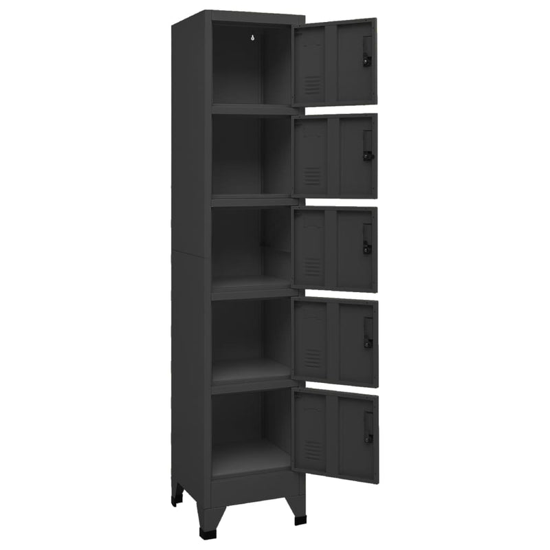 Locker Cabinet Anthracite 38x40x180 cm Steel Payday Deals