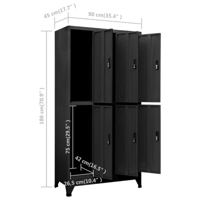 Locker Cabinet Anthracite 90x45x180 cm Steel Payday Deals