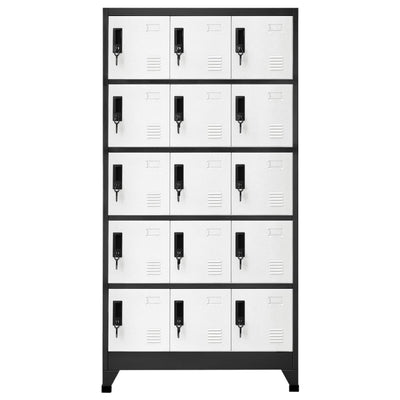 Locker Cabinet Anthracite and White 90x40x180 cm Steel Payday Deals