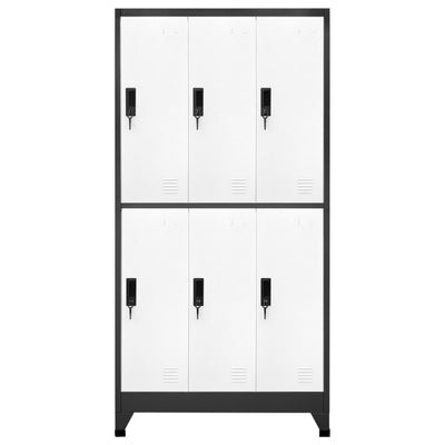 Locker Cabinet Anthracite and White 90x45x180 cm Steel Payday Deals