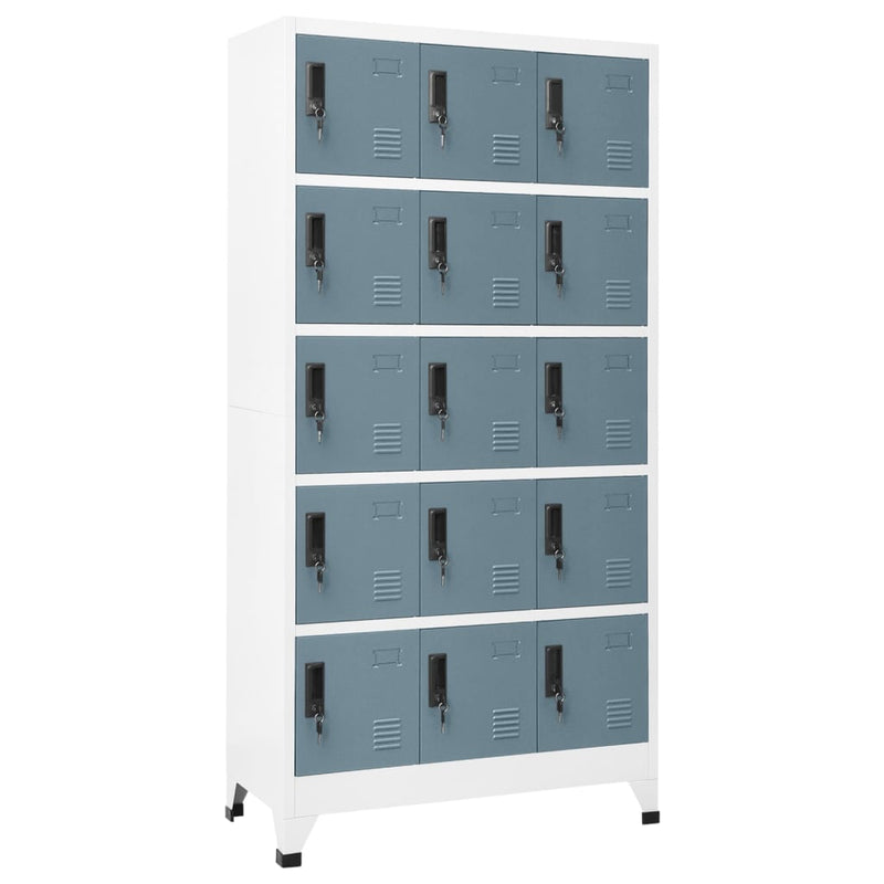 Locker Cabinet Light Grey and Dark Grey 90x40x180 cm Steel Payday Deals