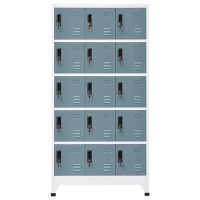 Locker Cabinet Light Grey and Dark Grey 90x40x180 cm Steel Payday Deals